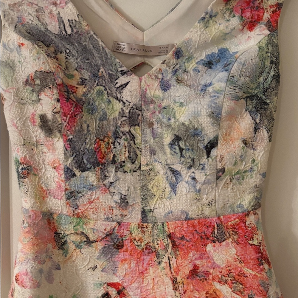 ZARA Trafaluc Abstract Floral Dress